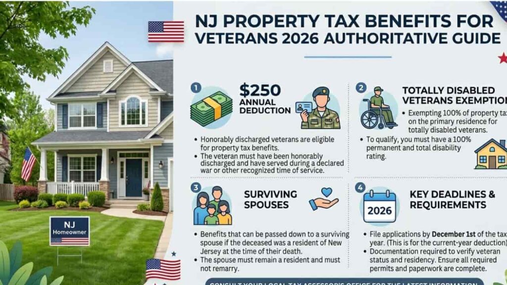 2026 NJ Veteran Property Tax Relief $250 Deduction & 100% Exemption Guide