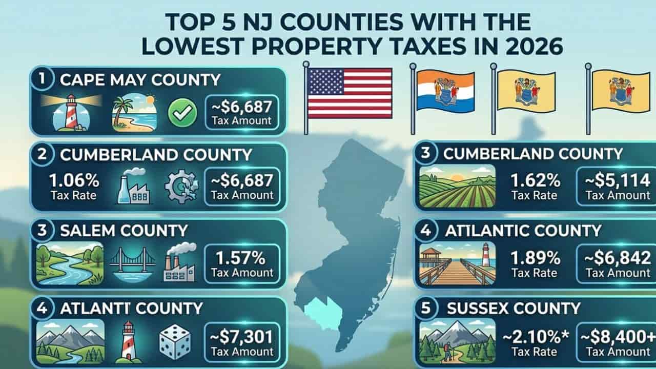 Top 5 NJ Counties with the Lowest Property Taxes in 2026: A Homebuyer’s Strategic Guide